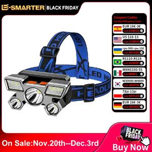 낚시를위한 강력한 충전식 헤드 손전등 Led 전조등 Nitecore 캠핑 헤드 라이트 사냥 토치 하이킹 프론트 랜턴