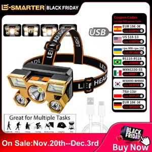 낚시를위한 강력한 충전식 헤드 손전등 Led 전조등 Nitecore 캠핑 헤드 라이트 사냥 토치 하이킹 프론트 랜턴