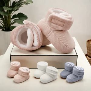 겨울 아기 ​​면화 두꺼운 플러시 스노우 부츠 0-18 개월 된 편안한 유아 신발을위한 부드러운 캐주얼 운동화