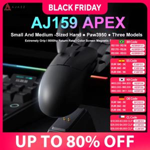 AJAZZ AJ159 APEX/AJ159PRO 무선 게이머 마우스(RGB 자기 충전 베이스 포함) PC 노트북용 경량 AJ159P 게임용 마우스
