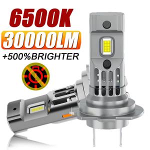 H7 LED CANBUS 라이트 미니 헤드 램프 1:1 크기 무선 H7 자동차 LED 헤드 라이트 전구 오류 무료 팬 6000K 화이트