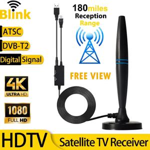 증폭기가있는 실내 TV 안테나 46-862M 장거리 4K 1080P 디지털 HD 신호 부스터 DVBT2 ATSC 강력한 위성 TV 수신기
