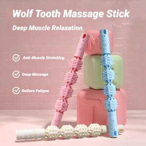 4 볼 롤러 근육 마사지 스틱 휴식 요가 피트니스 송아지 허벅지 용 늑대 치아 근막 대퇴사 팔 팔뚝