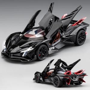 1:32 스케일 Apollo EVO 자동차 장난감 모델 합금 다이캐스트 스포츠카 풀백 사운드 라이트 2 도어 오픈 레이싱 차량 아이를 위한 선물