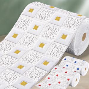 70cmx1m/2m/3m/5m/10m 방수 3D 스테레오 벽 스티커 천장 침실 거실 자체 접착 배경 장식 벽지