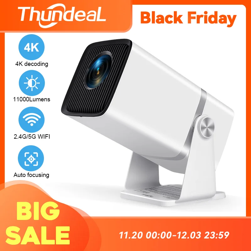 ThundeaL 4K 풀 HD 프로젝터 FHD TD80W 안드로이드 WiFi 3D 홈 시어터 TD80 휴대용 빔 프로젝터 회의 비디오 영화 PK HY320