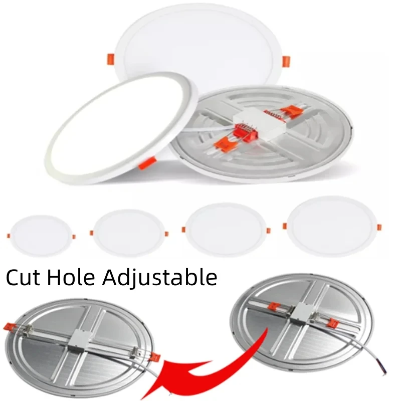 LED 패널 조명 초박형 천장 통 50mm ~ 210mm 컷 구멍 조절 가능한 패널 조명 AC85-265V 실내 조명 램프