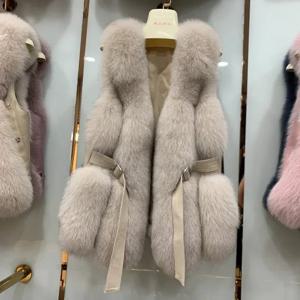 MPPM 여성용 여우 모피 조끼, 미디엄 롱, 리얼 울 조끼, 가을 및 겨울, 신상