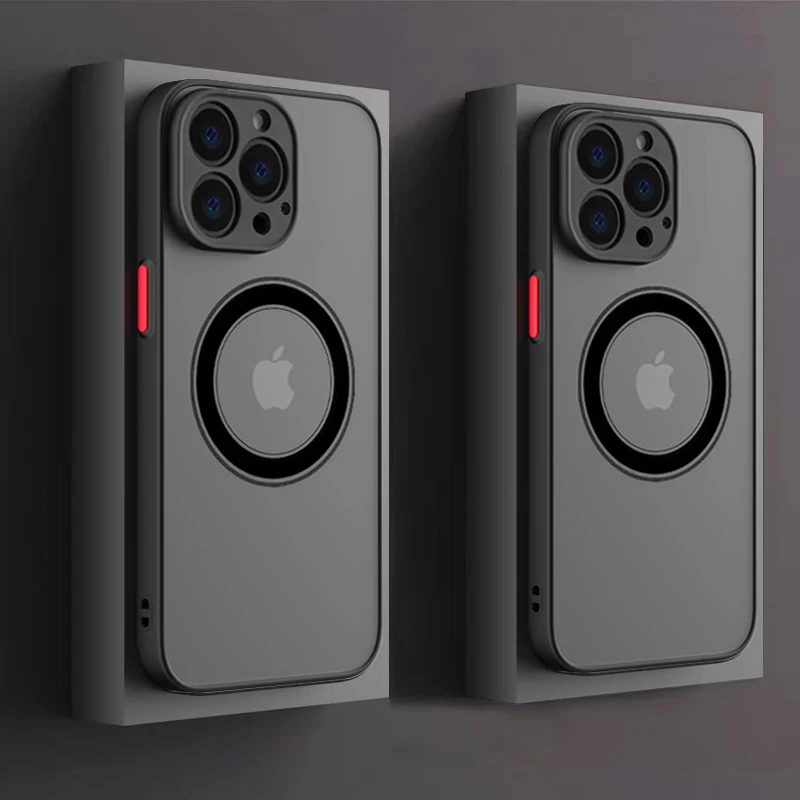 Armor Magnetic Magsafe 무선 충전 케이스 iPhone 16 15 14 13 11 12 Pro Max 13 Mini 14 Plus Cover Funda