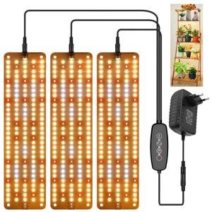 실내 식물용 LED 성장 조명, 풀 스펙트럼 초박형 햇빛 식물 조명 패널, 캐비닛 아래 성장 램프, 타이머 조광 가능