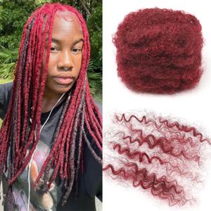 99J 아프로 킨키 벌크 100% 인모 연장, 레게 더티 브레이드, 브라질 천연 크로셰 헤어 레게머리
