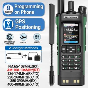 BAOFENG UV-32 GPS 워키 토키 10W 멀티 밴드 블루투스 프로그래밍 무선 복사 주파수 NOAA 장거리 햄 양방향 라디오
