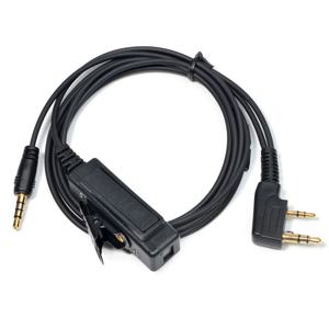 Kenwood Baofeng UV-5R UV-82 BF-888S 워키토키용 2 핀 라디오 K1-3.5mm 헤드셋 오디오 케이블 어댑터, 마이크 내장