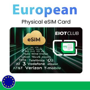 EIOTCLUB eSIM 카드 – 무제한 eSIM 다운로드, 사전 설정된 1GB 유럽 데이터 및 100MB 글로벌 데이터, 여행 및 비즈니스에 이상적