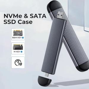 M. 2 인클로저 모바일 솔리드 스테이트 드라이브 박스는 Mac Windows OS용 NVMe SATA 프로토콜 Type-C USB3.2 Gen2 10Gb SSD 케이스를 지원합니다.