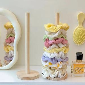 수직 팔찌 홀더 나무 탁상 팔찌 디스플레이 스탠드 팔찌 디스플레이 홀더 시계 팔찌 Scrunchies 헤어 밴드