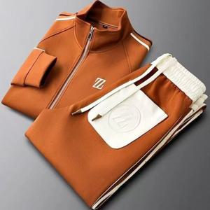 2025 남자 tracksuit 운동복 정장 남자 재킷 유행 ins 수 놓은 패션 남자 재킷 바지 투피스 세트 남자 의류