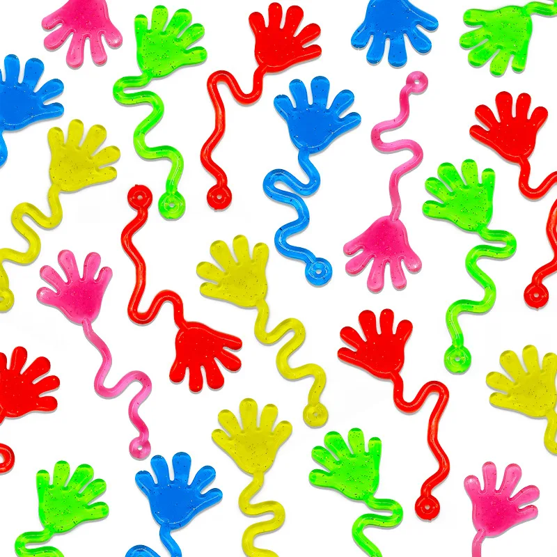 5-20 Pcs 어린이 재미 있은 반짝이 끈적 끈적한 손 장난감 팜 탄성 끈적 끈적한 Squishy 슬랩 팜 장난감 어린이 참신 선물 파티 호의 용품