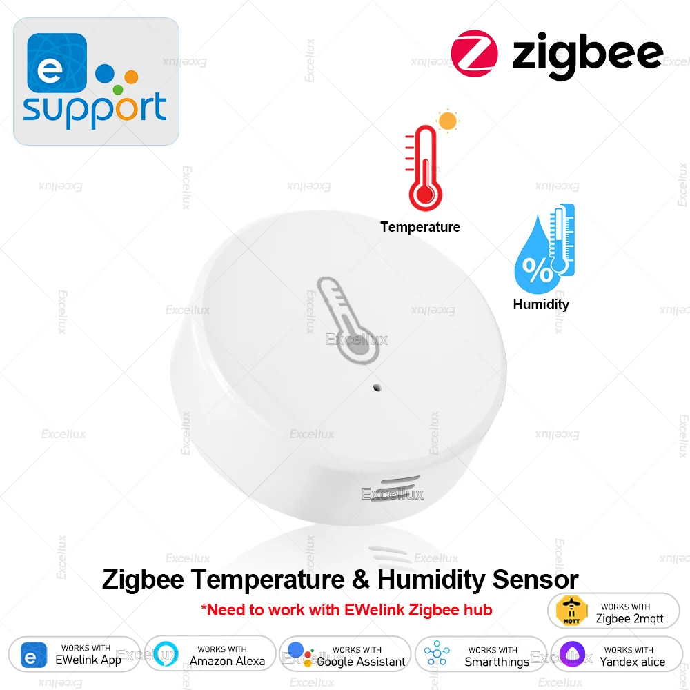 EWelink 스마트 Zigbee 온도 습도 센서 App 제어 실내 온도계 모니터 홈 오토메이션은 Alexa Google과 함께 작동합니다.