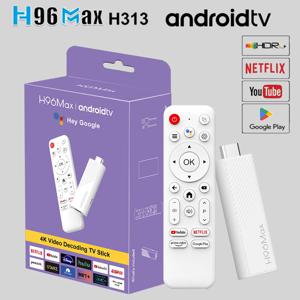 H96 Max H313 TV 스틱 Android14 쿼드 코어 BT5.0 4K@60fps 2.4G&5G Wifi6 2GB 16GB Google 음성 보조 미디어 플레이어 AI TV 스틱