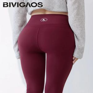 BIVIGAOS 봄 뉴 더블 V 3D 커브 상어 가죽 레깅스 여성 하이 웨이스트 타이트 슬림 스포츠 피트니스 푸시 업 레깅스 요가 바지