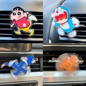 Kawali 톰과 제리 만화 자동차 공기 배출구 장식 에어컨 아크릴 액세서리 클립 회전식 장난감 어린이 선물
