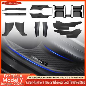2 4 8PcsFor Tesla NewModelY Juniper 2025 ABS 전면 후면 도어 씰 보호기 임계 값 스트립 안티 킥 가드 패널 방수 패드