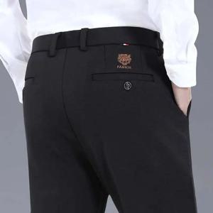 29-42 남성 여름 얇은 패션 비즈니스 캐주얼 정장 바지 긴 바지 남성 탄성 스트레이트 슬리브 공식 바지 플러스 사이즈