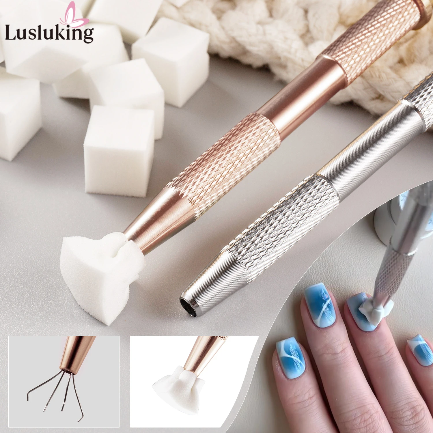 50/25pcs 네일 아트 스폰지 세트 매니큐어 DIY 크리 에이 티브 네일 스폰지 그리퍼 도구 스폰지 그라디언트 네일 아트 도구 매니큐어 액세서리