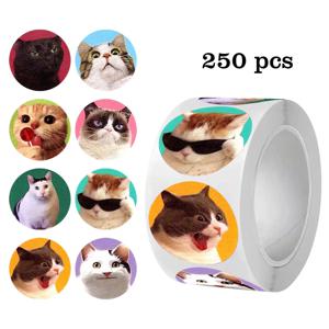 250pcs 학교 보상 스티커에 대 한 만화 Meme 고양이 스티커 학생 교사에 대 한 교실 장식 격려 스티커