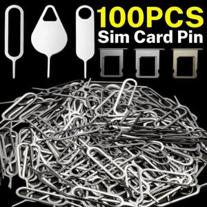 100/1PCS 금속 꺼내기 Sim 카드 트레이 오픈 핀 키 도구 아이폰 16 15 삼성 Xiaomi 애플 iPad 태블릿 범용 제거 바늘
