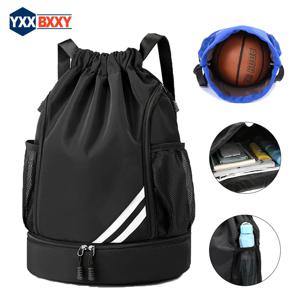 스포츠 Drawstring 배낭-문자열 수영 체육관 가방, 신발 칸과 축구 농구를위한 여성 및 남성을위한 습기 방지 포켓