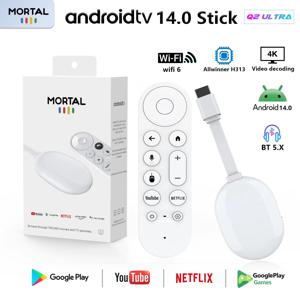 글로벌 버전 안드로이드 14.0 Mortal TV Stick Q2 Ultra BT5.X WIFI6 스트리밍 무선 HDMI 다국어 Allwinner H313 TV 동글