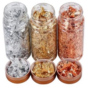 황금 은빛 호일 장식 종이 수지 금형 충전 수지 쥬얼리 네일 아트, 그림, 공예에 대한 금속 호일 플레이크 만들기