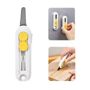 마그네틱 미니 박스 커터 휴대용 종이 커터 귀여운 접는 칼 포켓 나이프 봉투 카톤을 여는 교체 가능한 블레이드