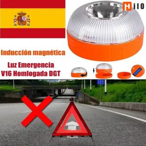 USB 충전식 자동차 비상 신호등 V16 자기 유도 스트로브 깜박이는 경고등 도움말 플래시 안전 신호 램프