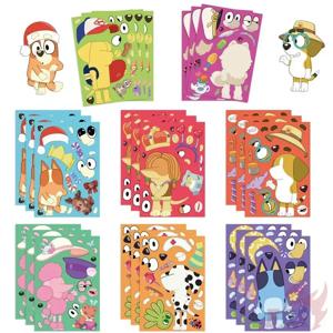 8/16 시트 재미 있은 조립 퍼즐 데칼 Kawaii 애니메이션 만화 퍼즐 스티커 스케이트 보드 오토바이 전화 기타 어린이 장난감 선물