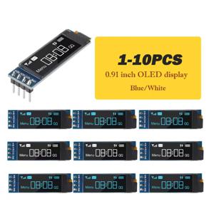 1-10pcs 0.91 인치 OLED 디스플레이 모듈 화이트/블루 OLED 128X32 LCD LED 디스플레이 SSD1306 12832 0.91 IIC i2C ardunio 용 통신