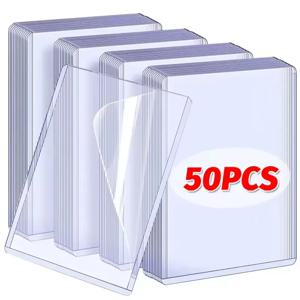 1/25/50개 투명 한국 K팝 카드 슬리브 보호 필름 포함 클리어 카드 홀더 아이돌 사진 게임 카드 커버 35PT