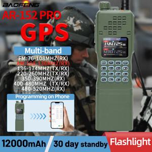 BAOFENG AR-152 PRO GPS 워키 토키 장거리 블루투스 프로그래밍 10W 멀티 밴드 12000mAh Tactial 1000CH 양방향 햄 라디오