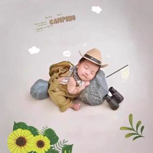 신생아 사진 소품 복장 교정기 아기 소년 코스프레 안경 카우보이 모자 아기 사진 촬영 소품 액세서리