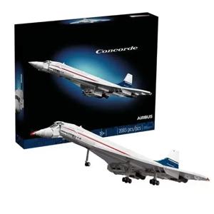 DIY Airbus Concorde 빌딩 키트 세계 최초 초음속 여객기 항공 공간 10318 셔틀 블록 벽돌 소년 장난감 어린이 선물