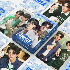 92PCS PerthSanta 태국 스타 Lomo 카드 세트 - 태국 드라마 CP Perth & Santa 홀로그램 포토 카드(스티커 포함)