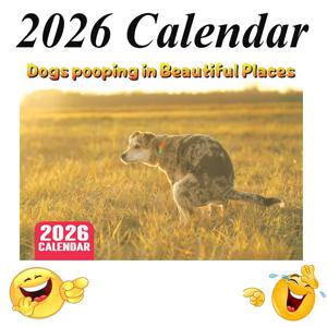 2026 Pooping Dogs Calendar Hangable Creative Daily Weekly Monthly Planner 가정 장식 벽 달력 용 일정 일정 주최자
