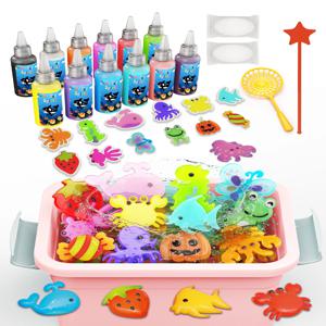 어린이용 매직 워터 엘프 키트 - DIY 수제 물 아기 장난감 세트 (보관함, 몰드 및 도구 포함) - 23개