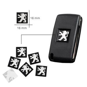 푸조 208 E-208 2008 E-2008 E-3008 308 3008 508 208-GT 504트럭용 새 16mm FOB 자동차 로고 스티커 (자동차 리모컨 키용)