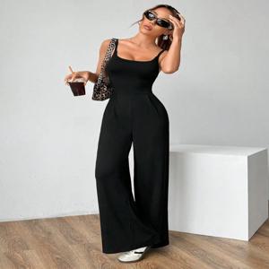 봄, 여름, 가을을 위한 새로운 우아한 여성용 어깨끈 점프수트