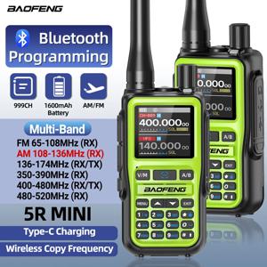 BAOFENG UV-5R 미니 워키 토키 멀티 밴드 블루투스 프로그래밍 무선 복사 주파수 999CH Type-C 장거리 양방향 라디오