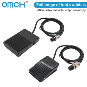 OMCH 풋 스위치 TFS-1/FS-1 (1M/2M 케이블 포함) 2/3극 플러그 250V AC 10A 1 NO 1 NC SPDT 기계 제어 스위치 은접점