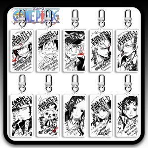 10cm 애니메이션 원피스 아크릴 키체인 액세서리 루피 에이스 사보 조로 가방 참 귀여운 배낭 펜던트 키링 친구 선물